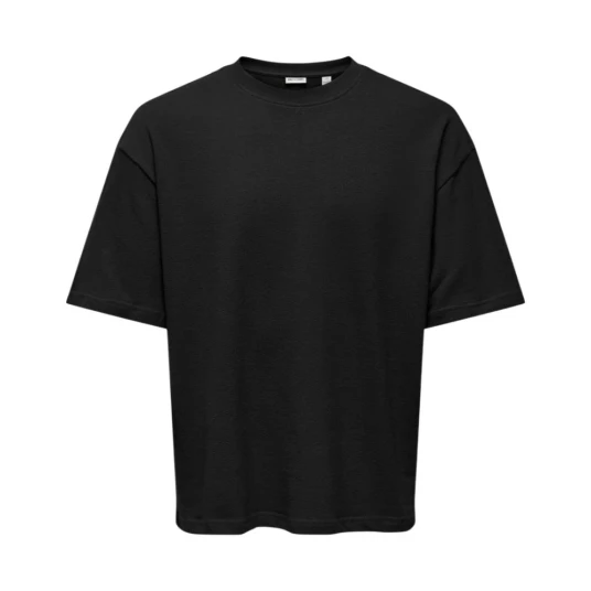 ONLY & SONS Onslenny Ovz Ss Strct Tee Noos   Black   M