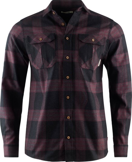 Aclima Men's ReBorn Woolshirt Check Dark Grey/Bordeaux Check Dark Grey / Bordeaux M