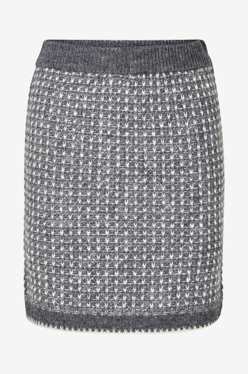 Selected FEMME - Skjørt slfSine Short Knit Skirt - Grå
