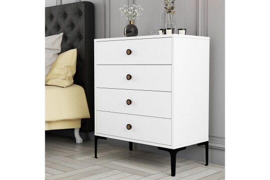 Ameias Kommode 76x90,7 cm Hvit Hanah Home Ameias Kommode 76x90,7 cm Hvit Hanah Home