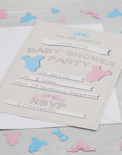 10 stk Invitasjoner Babyshower Baby Girl or Baby Boy