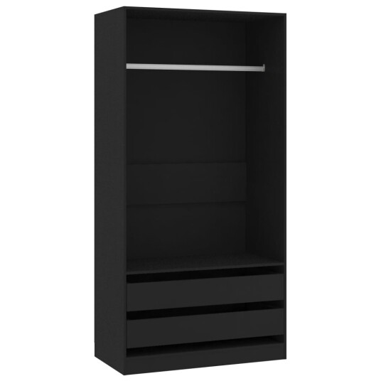 vidaXL Garderobe svart 100x50x200 cm sponplate