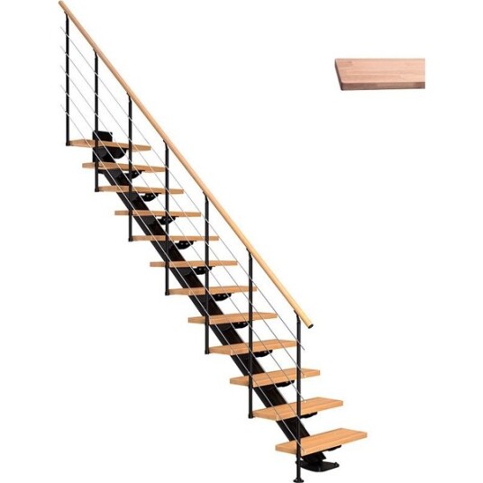 Dolle Sydney Rett Trapp Svart 9005 style 6 hvitoljet Eik 75 13 Loddrett Høyde 259 315cm Dolle Sydney Rett Trapp Svart 9005 style 6 hvitoljet Eik 75 13 Loddrett Høyde 259 315cm