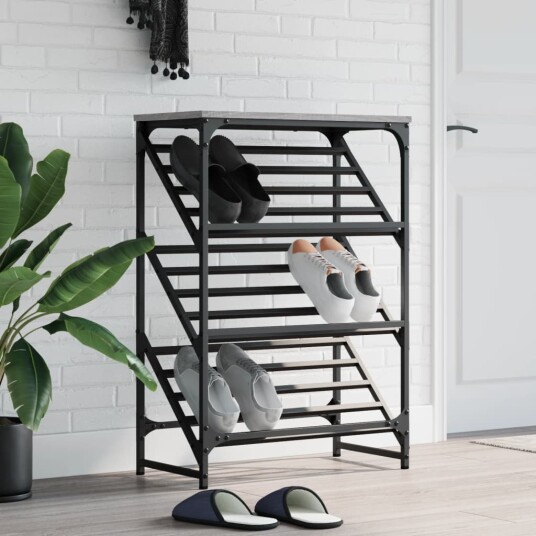 Skohylle grå sonoma 60x30x85 cm konstruert tre 8721012123984