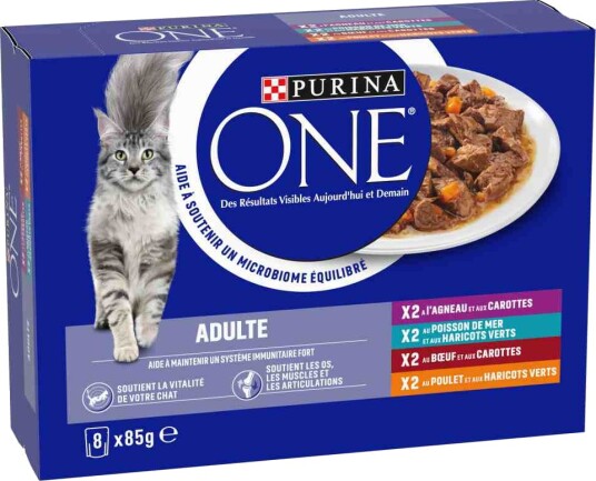 Purina One Våtfôr Adult Miks 4 Varianter 8 X 85 G