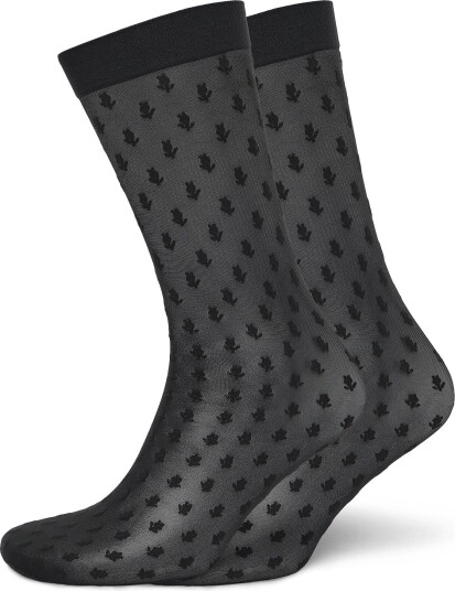 Wolford Blossom Knee Highs BLACK/BLACK M