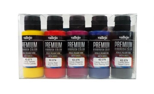 Vallejo 62.104, 60 Ml, Sort, Blå, Fiolblå, Rød, Gult, Flaske