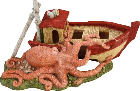 Ozami Octopus Boat Akvariedekorasjon 23.5 x 12.2 x 13.5 cm CH20200