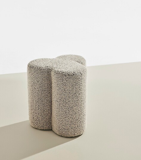 Jotex Puff i Bouclé Ø 40 Cm Kryssfiner/Akryl/Polyester Greige Bodhi 1660214030