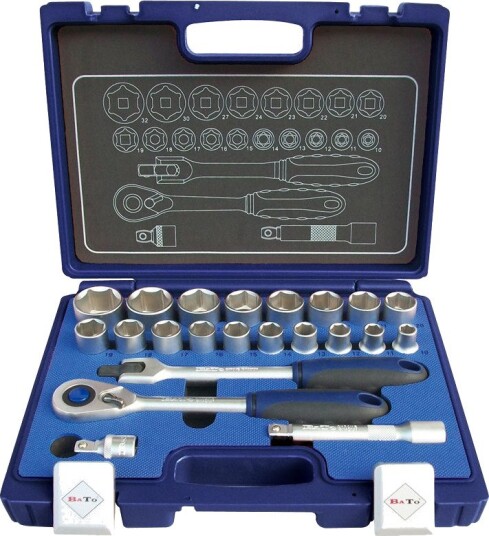Bato Pipenøkkelsett 1/2" 6-Kant 10-32 mm EVA 23 Deler