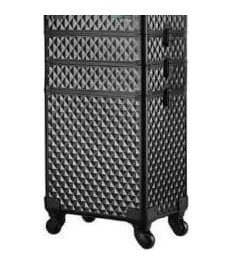 Mobile Beauty Case Aluminum Trolley Large 61X36cm Black Ca19a
