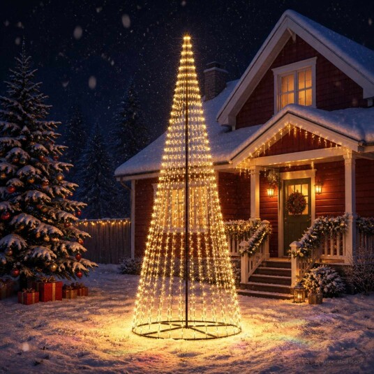 vidaXL LED juletre 385 cm 1148 LED-lys Varmhvit Jern Svart