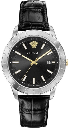 Versace Herreklokke VE2C00221 Univers Sort/Lær Ø43 mm