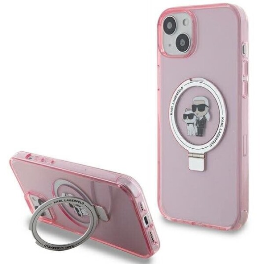 Karl Lagerfeld Klhmp15mhmrskcp Iphone 15 Plus / 14 Plus 6,7" Rosa/Rosa Hardcase Ring Stand Karl&Choupette Magsafe