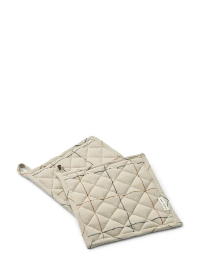 STUDIO FEDER Ada Pot Holder 2-Pack - Cream - 20X20CM STUDIO FEDER Ada Pot Holder 2-Pack - Cream - 20X20CM