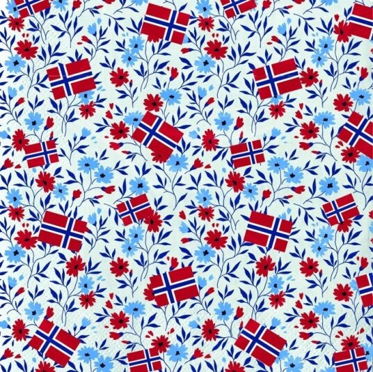 Serviett Blomst/Flagg Std