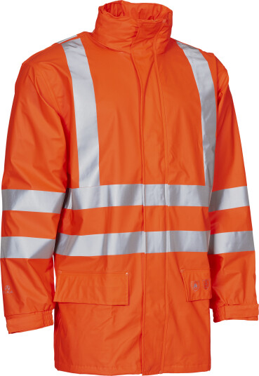 Elka Securetech Multinorm Synlig PU Jakke Fl. Oransje S