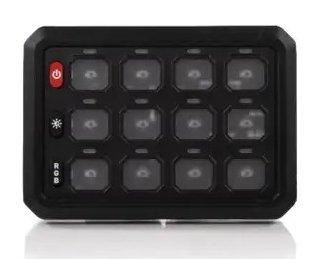 Lumen 12 bryterpanel med strømfordeling. 12 knapper. 12v og 24v. App og bryterpanel.