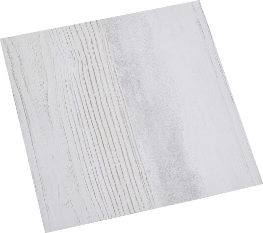Selvheftende Gulvplanker 30,5 x 30,5 cm 20 pcs PVC Hvit og tre