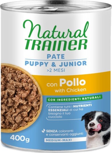 Natural Trainer Våtfôr Puppy Pate Medium & Maxi & Junior Sparepakke Kylling 6 X 400 G