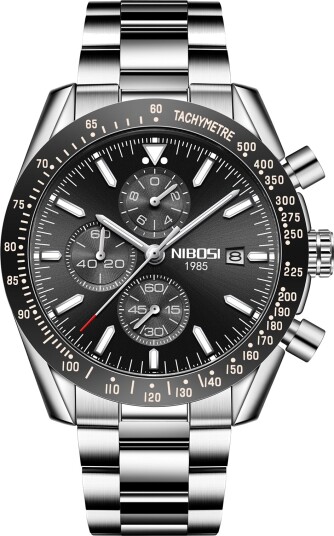 Nibosi Trackmaster Silver Black Steel