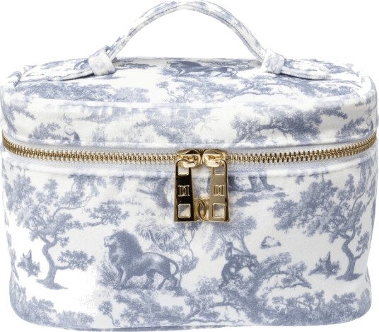 DARK Velvet Vanity Bag Small Country Blue Savannah Pattern