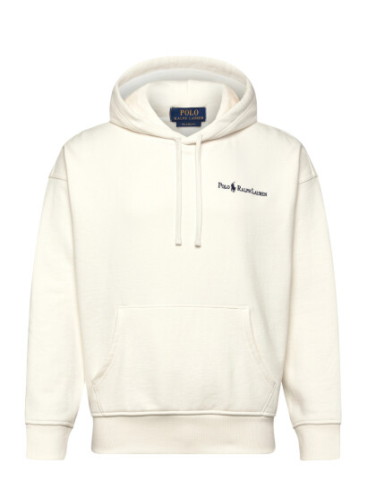 Polo Ralph Lauren Relaxed Fit Logo Fleece Hoodie   Cream   XS