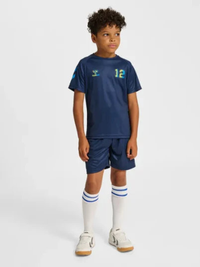Hummel Shimmer treningssett til barn dress blues/limeade 164 Hummel Shimmer treningssett til barn dress blues/limeade 164