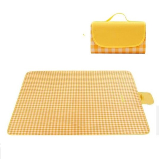 Piknikteppe Vanntett Anti Sand Strandteppe Utendørs Piknikmatte For Camping Strand Fotturer 150*200cm Gul