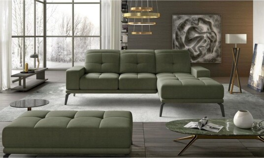 Hjørnesofa Eltap Torrense 265x175x98 cm Monolith 38 Grønn Høyre