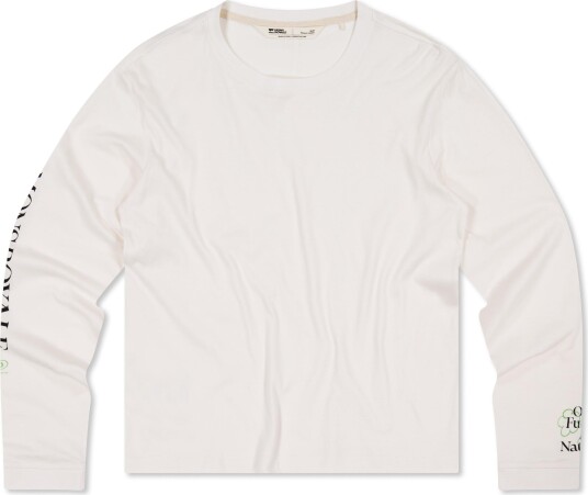 Mons Royale Women"s Yonder Merino Organic Cotton Long Sleeve Vintage White L