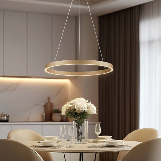 Lucande Smart LED-pendellampe Yonam gull 1-lys Tuya