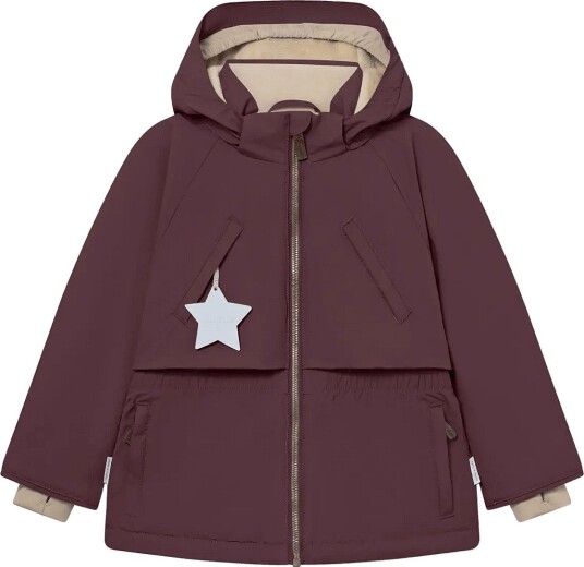 MINI A TURE Matalgeana Fleece Lined Winter Jacket. Grs   FUDGE AUBERGINE   164
