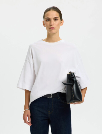 Selected Slfcolwoman 2/4 Oversized Tee Noos White M Selected Slfcolwoman 2/4 Oversized Tee Noos White M
