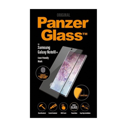 PANZERGLASS SKJERMBESKYTTER NOTE10+ CASE FRIENDLY, SVART