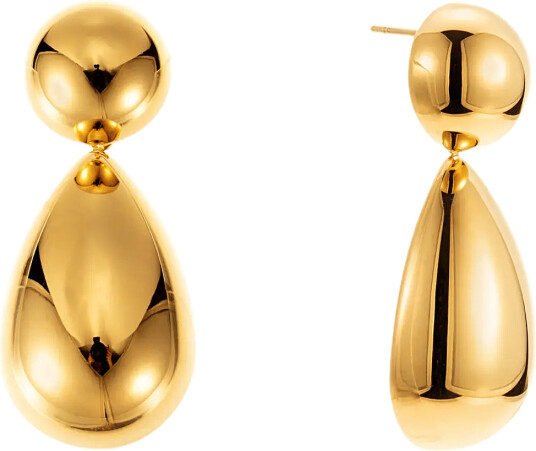 By Jolima Pebble Mini Earring   Gold   ONE SIZE 4 cm