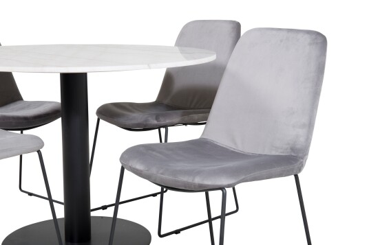 Venture Home Estelle Spisegruppe 106 cm Rund med 4 Muce Stoler Sort