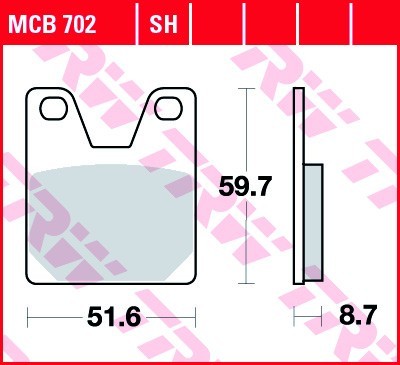 Bremseklosser TRW MCB702 Bremseklosser TRW MCB702