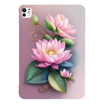 iPad Pro 13 2024/2025 Stilig Ultra-Slim TPU-deksel Rose blomst