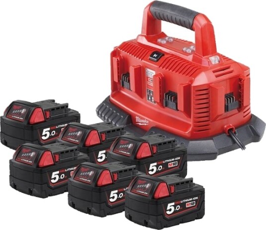 Milwaukee M18 Multilader M/6 X 5,0 Ah M18 Batterier