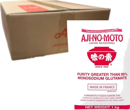 12 stk Ajinomoto – Mononatriumglutamat MSG – Umami smaksforsterker 2,4 kg Japan Hel Eske 12 stk Ajinomoto – Mononatriumglutamat MSG – Umami smaksforsterker 2,4 kg Japan Hel Eske