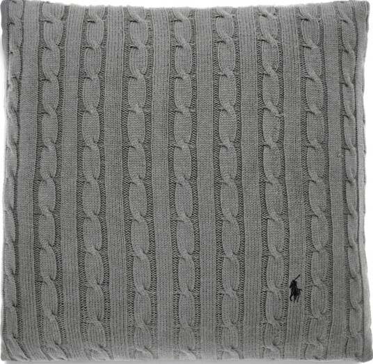Ralph Lauren Home Cable Cushion Cover   Grey   45X45CM