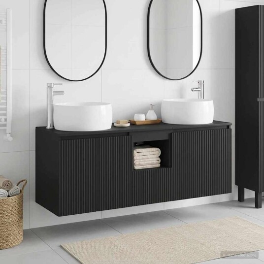 vidaXL Baderomsskapsett 3 stk. Svart 49,5 x 44,5 x 66 cm vidaXL Baderomsskapsett 3 stk. Svart 49,5 x 44,5 x 66 cm