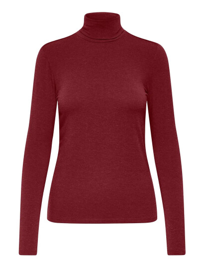 ONLY Onlsia L/S Roll Neck Top Box Jrs - Burgundy - XS ONLY Onlsia L/S Roll Neck Top Box Jrs - Burgundy - XS