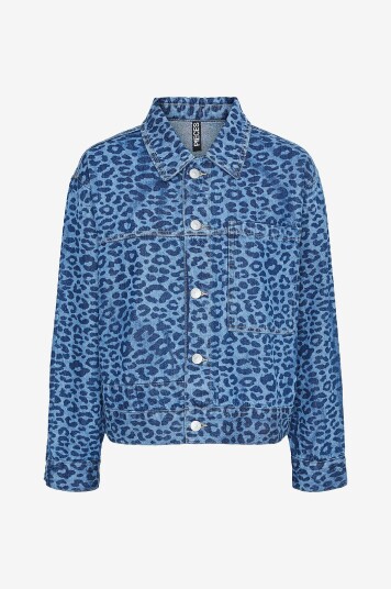 Pieces Skjortejakke pcNova LS Loose Denim Shirt D2d Dmo Blå
