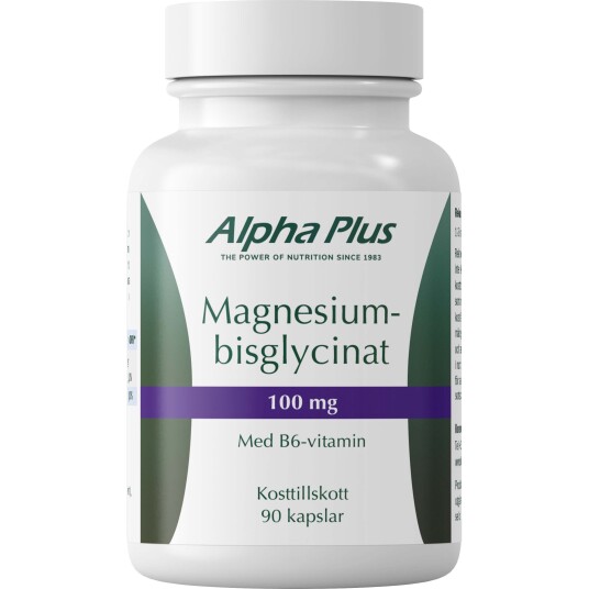 Alpha Plus Magnesiumbisglycinat 100 mg 90 stk Alpha Plus Magnesiumbisglycinat 100 mg 90 stk
