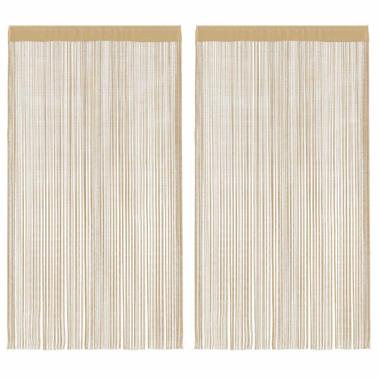 vidaXL Trådgardiner 2 stk 100x250 cm beige