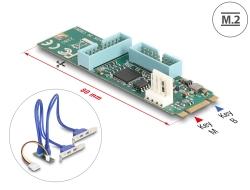 Delock Converter M.2 Key B+M male to 4xUSB 5Gbps Type-A female50cm