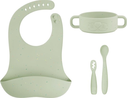 BabyMoov Baby First Meal Set Mini Arty Green ONE SIZE BabyMoov Baby First Meal Set Mini Arty Green ONE SIZE