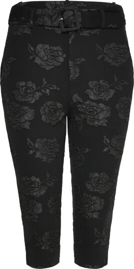 ROTATE Jacquard Capri Pants Black 36 ROTATE Jacquard Capri Pants Black 36